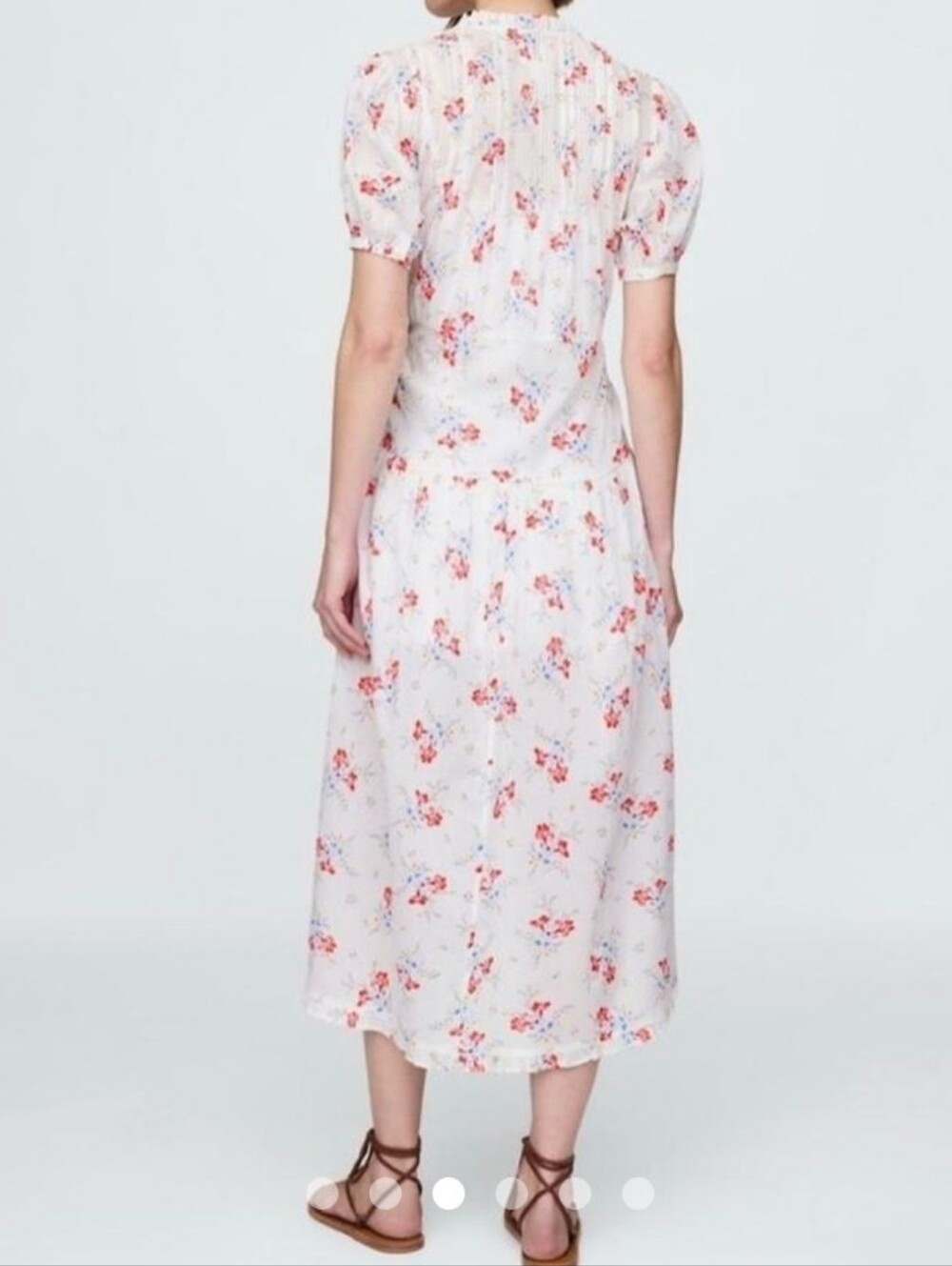 GAP X DOEN Floral MULTI  Midi Dress Short Sleeves WOMEN SIZE M NWOT - Picture 3 of 14
